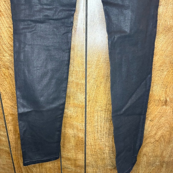 Club Monaco Wax Coated Black Jeans size 4 - Picture 7 of 9